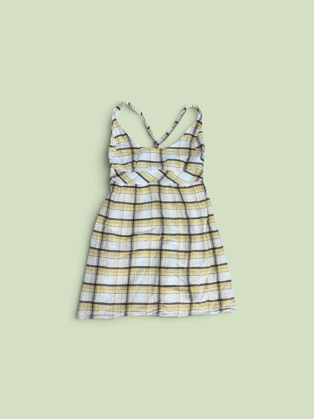 Necessary Objects Yellow and White Plaid Sundress